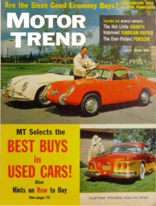 MOTOR TREND 1958 JULY - BUGEYE, ABARTH Spcl, 1600-SS,PORSCHE, SUNBEAM-RAPIER